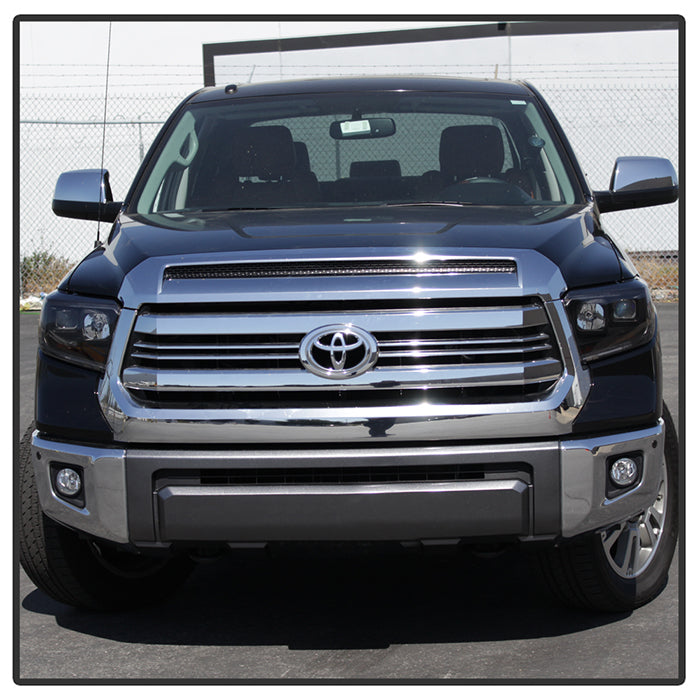 SPYDER xTune 14-17 Toyota Tundra DRL LED Light Bar Proj Headlights - Black Smoke (PRO-JH-TTU14-LB-BSM) 9043031