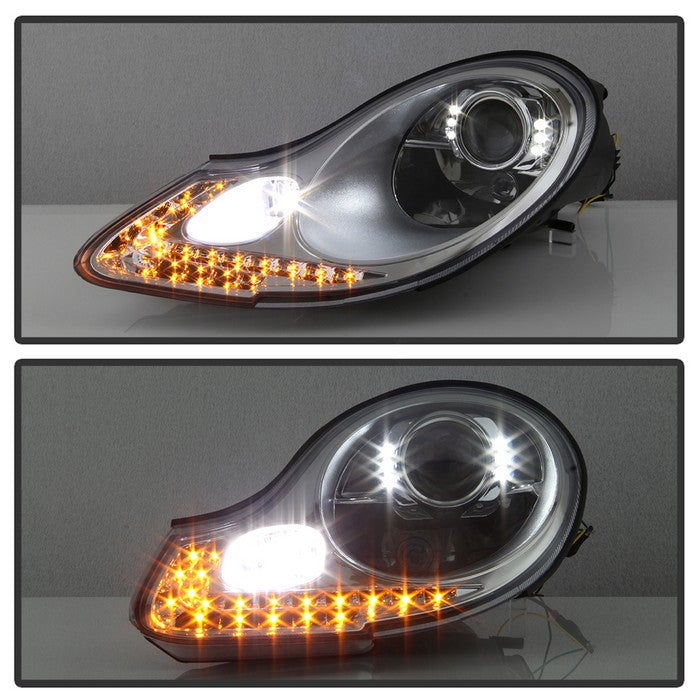 SPYDER xTune 99-02 Porsche 996 Projector Headlights - Halogen Only (No HID) Chrome PRO-ON-PBX98697-LED-C 9038754