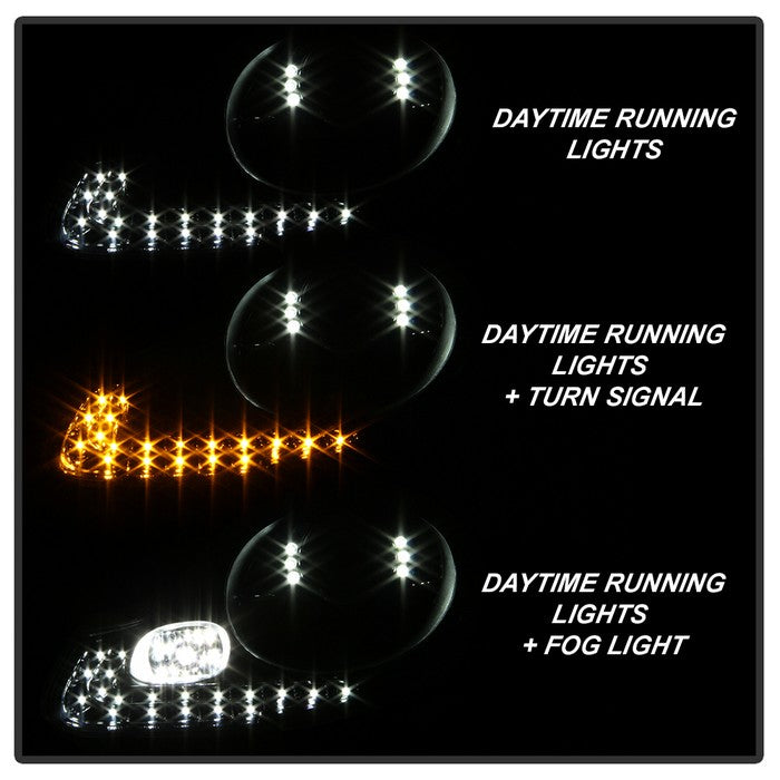 SPYDER xTune 99-02 Porsche 996 Projector Headlights - Halogen Only (No HID) Chrome PRO-ON-PBX98697-LED-C 9038754
