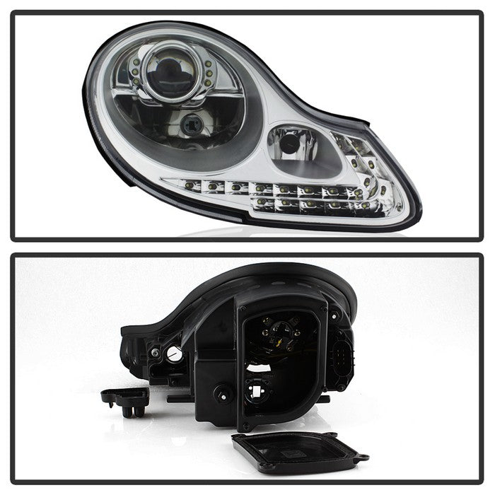 SPYDER xTune 99-02 Porsche 996 Projector Headlights - Halogen Only (No HID) Chrome PRO-ON-PBX98697-LED-C 9038754