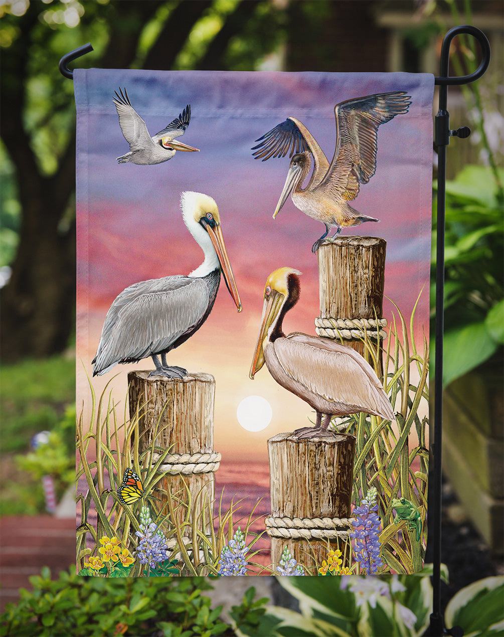 Pelicans Garden Flag Mailbox Decorative Yard Banner Outside Patio Artwork for Flower Beds, Garden Size, Multicolor