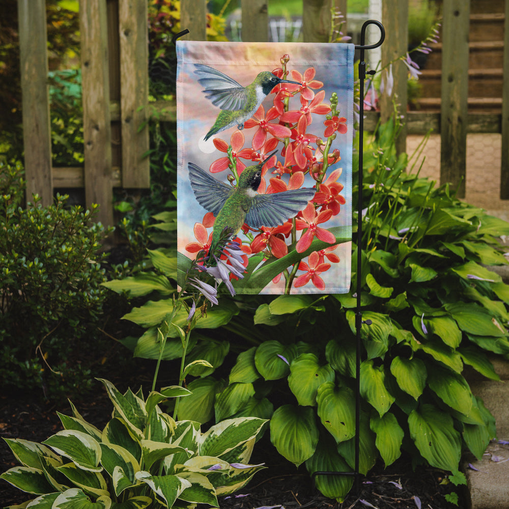 Black Chinned Hummingbirds Orchids Garden Flag Mailbox Decorative Yard Banner Outside Patio Artwork for Flower Beds, Garden Size, Multicolor