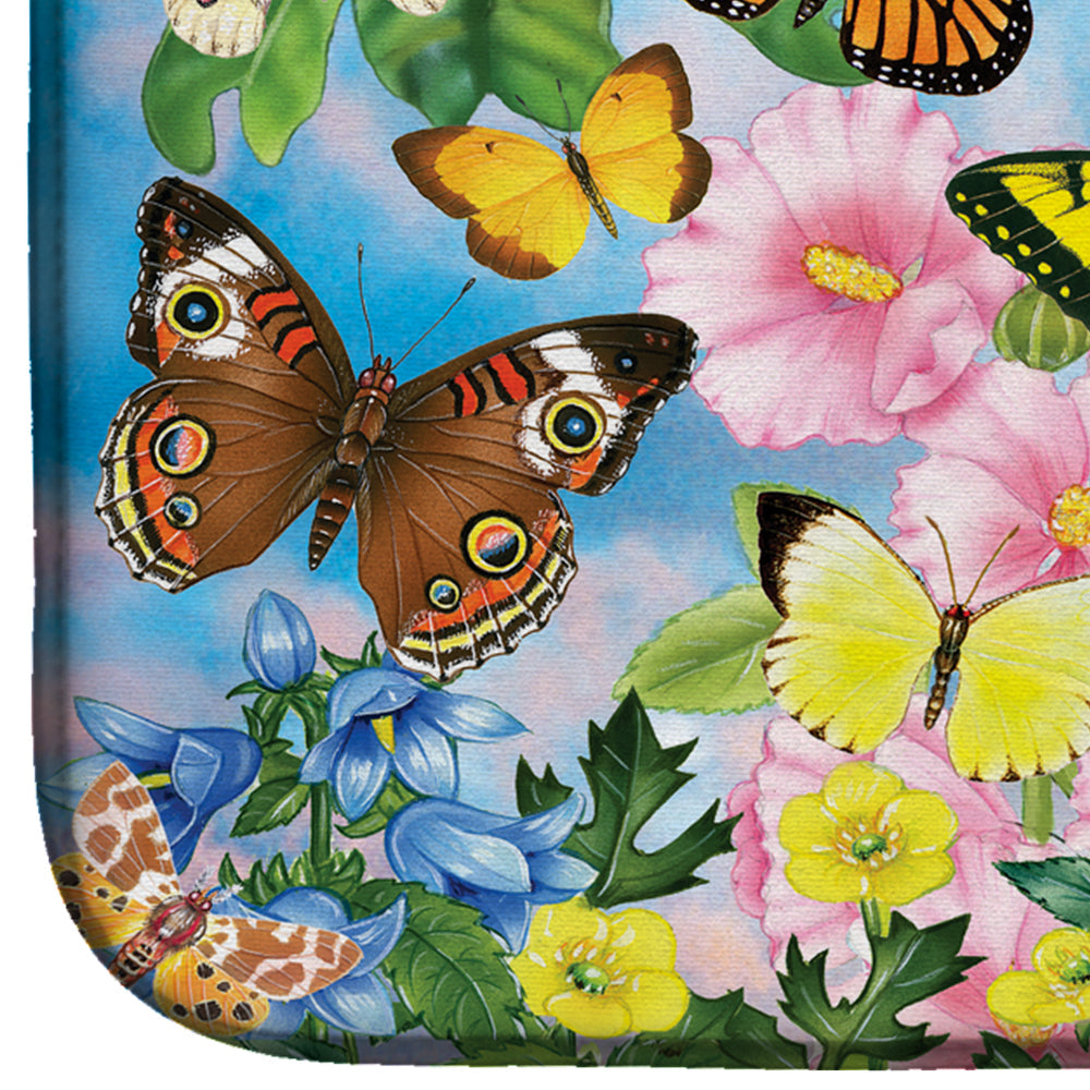 North American Butterflies Dish Drying Mat Absorbent Dish Drying Mat Pad for Kitchen Counter Dish Drainer Mat for Countertop, 14 x 21", Multicolor