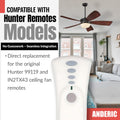 Anderic 99119 Replacement Ceiling Fan Remote Control for Hunter 99119