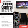 Substitute for Anderic RR0777S Universal 4-Device Remote Control for Pre-programmed for Panasonic TVs [RRU401]