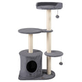 43" Cat Tree for Indoor Cats with Comfy Plush Perches and Sisal Scratching Posts-Gray