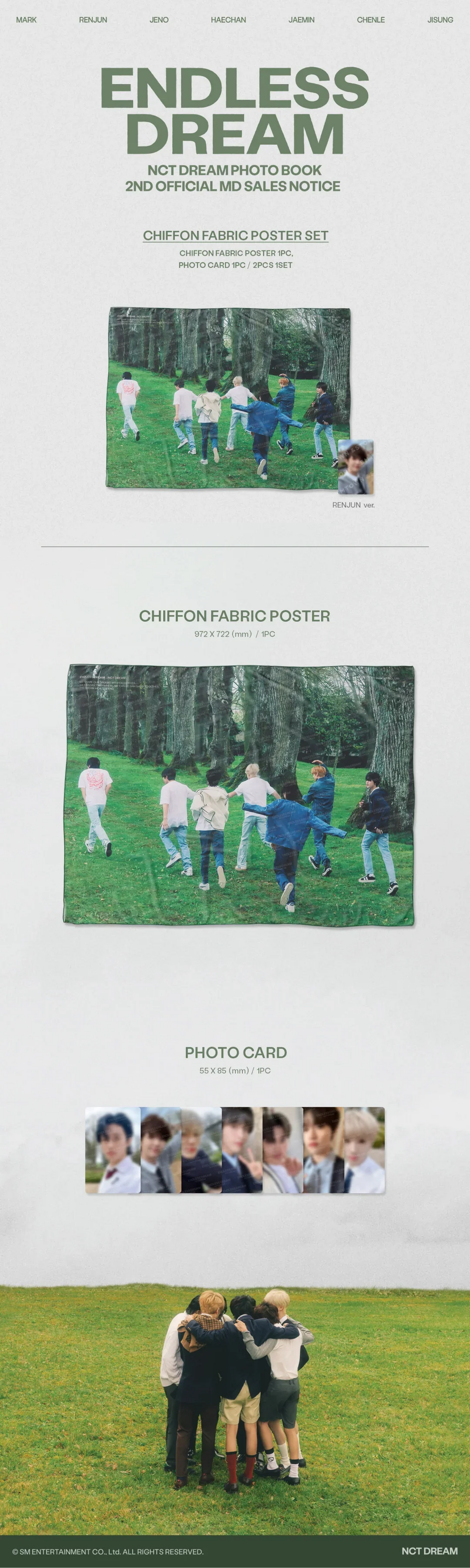 NCT Dream - Endless Dream 2nd Photobook Official MD Chiffon Fabric Poster Set