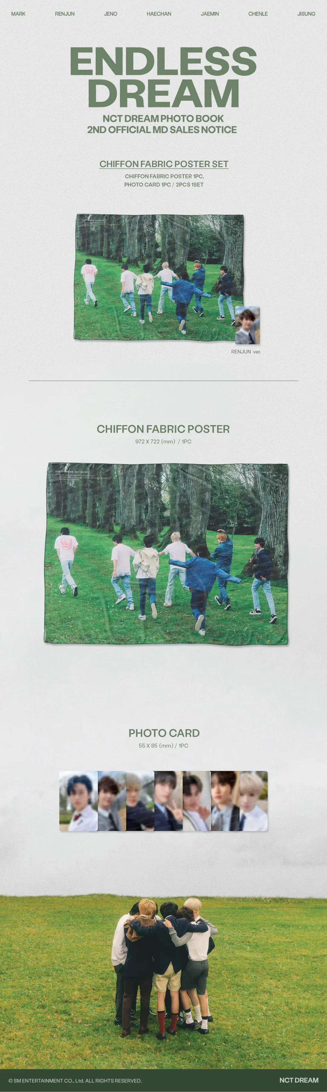 NCT Dream - Endless Dream 2nd Photobook Official MD Chiffon Fabric Poster Set