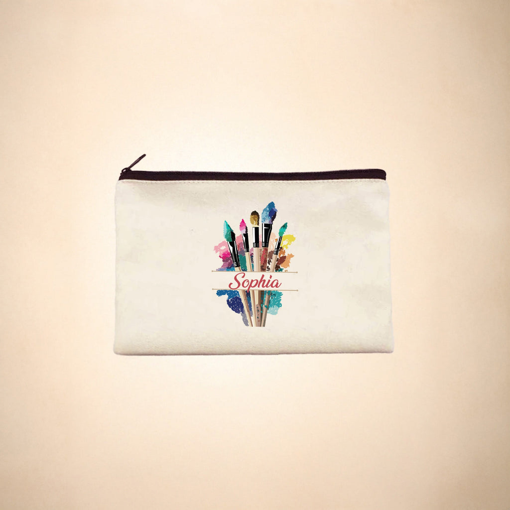 Personalized Paint Brush Pouch Holder for Kids Artists