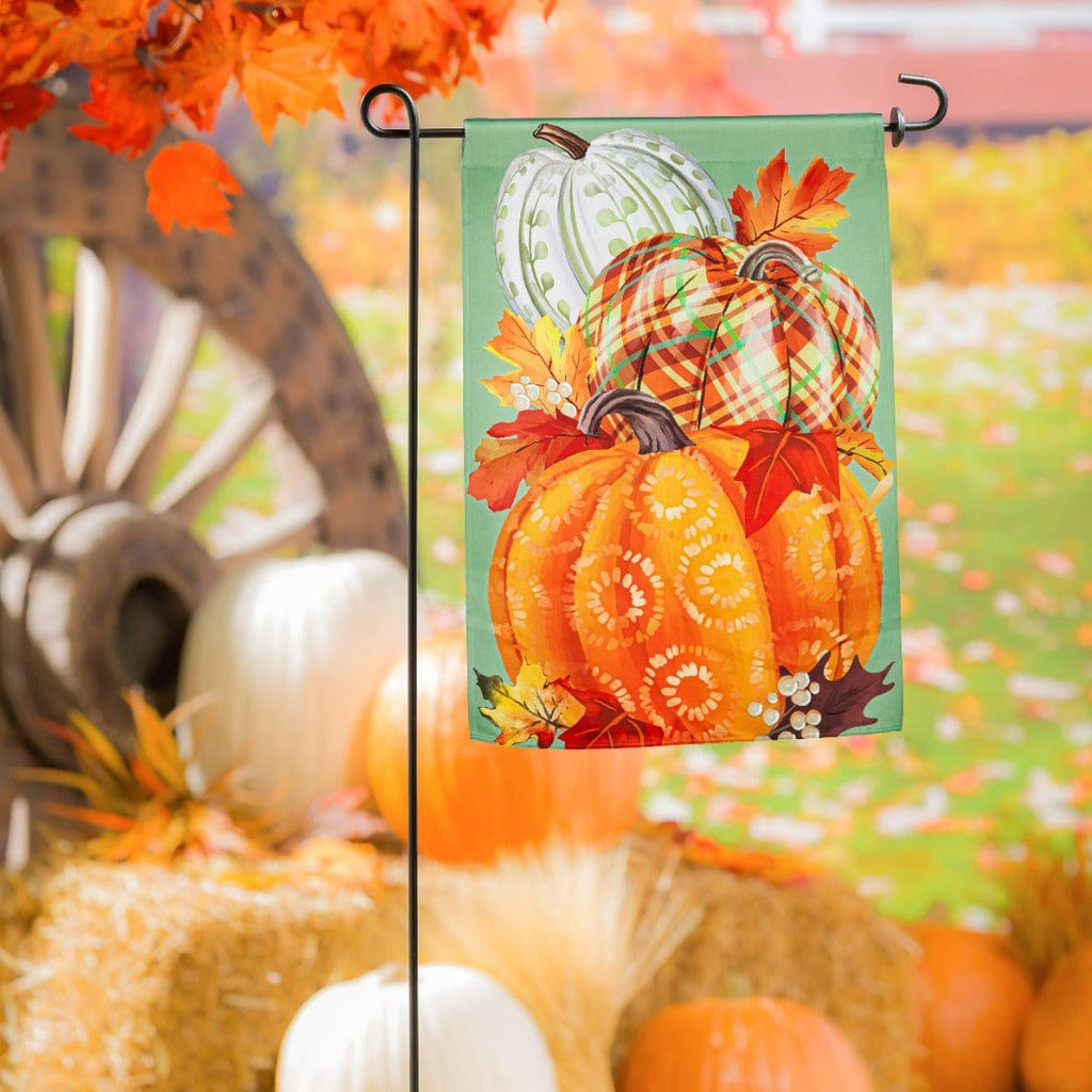 Painted Fall Pumpkins Garden Flag 2 Sided