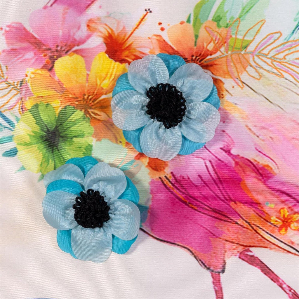 Palm Beach Floral Flamingo 2-Sided Applique Garden Flag | 12.5 x 18