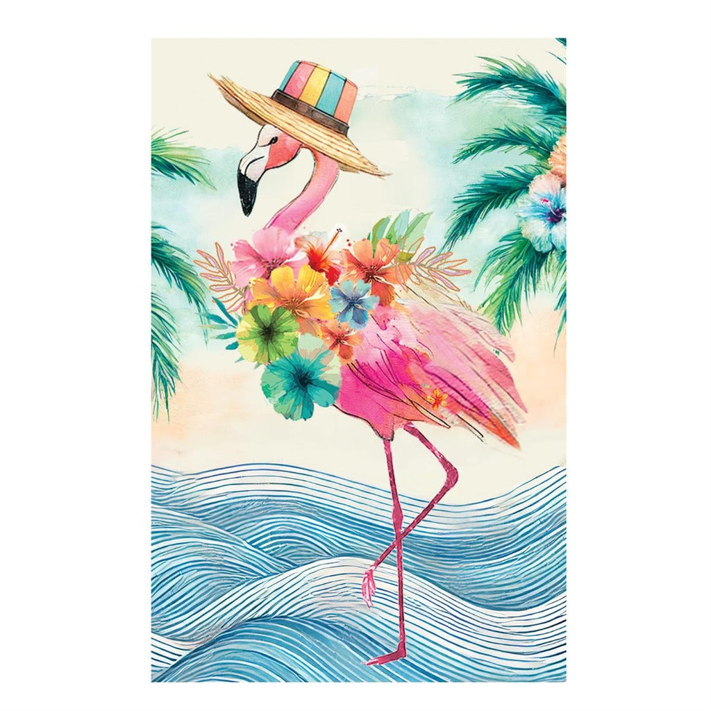 Palm Beach Floral Flamingo 2-Sided Applique Garden Flag | 12.5 x 18