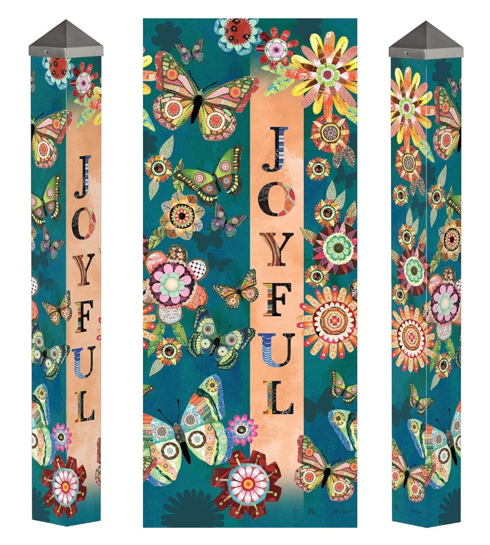 Patchwork Flutters Art Pole 40 Inches Tall