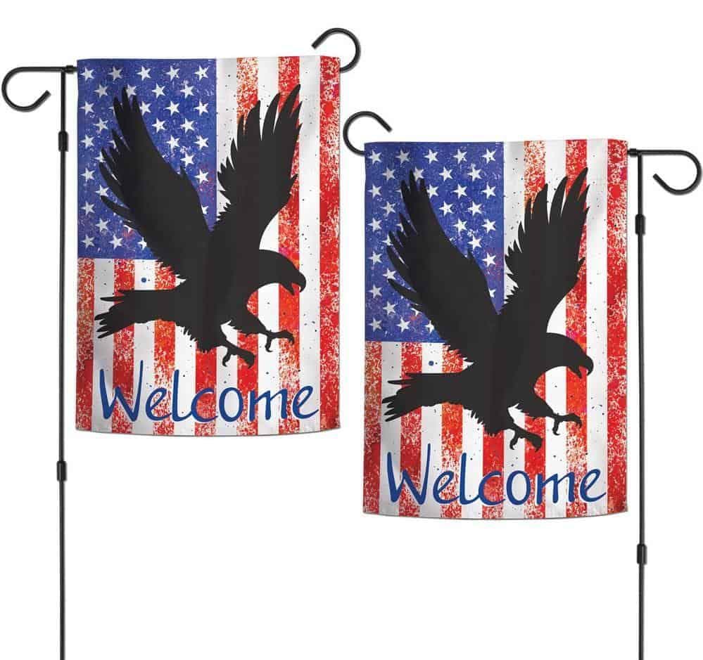 Patriotic Black Eagle Garden Flag 2 Sided