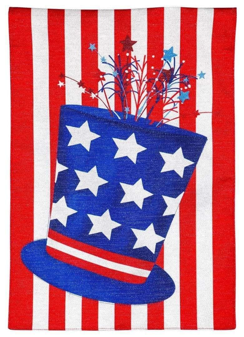 Patriotic Hat Garden Flag Shimmer 4th of July