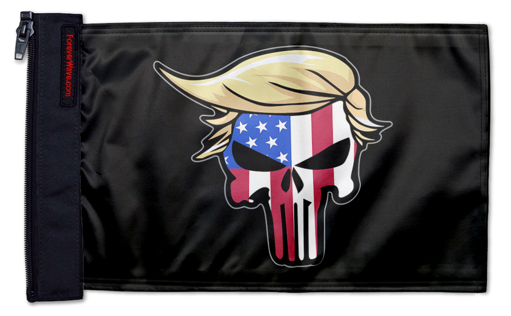 Trump Punisher 12"x18" Forever Wave Flag for Jeep Wrangler TJ 1996-2006