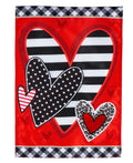 Patterned Heart Garden Flag 2 Sided
