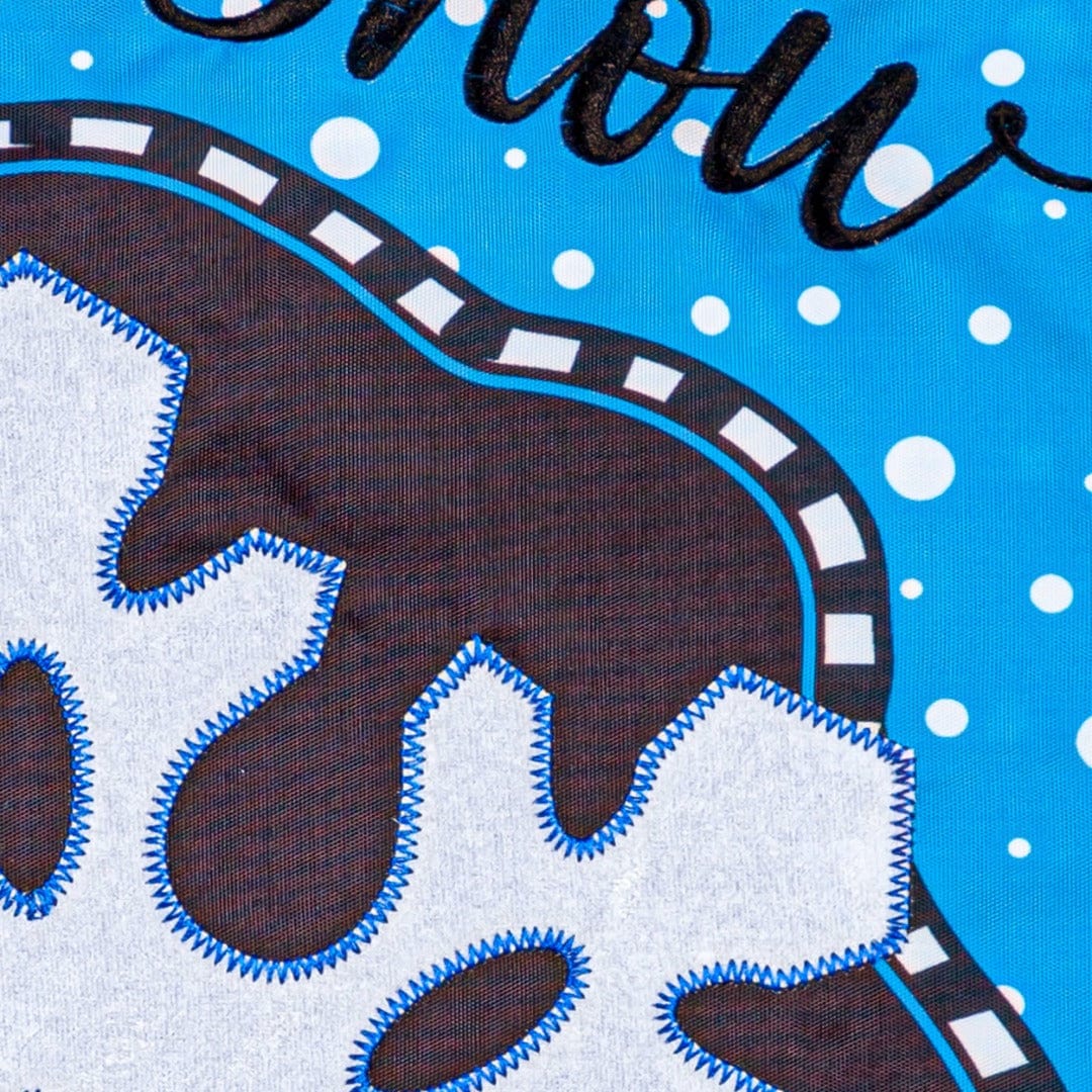 Patterned Snowflake Garden Flag 2 Sided Let It Snow