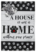 Paw Prints Garden Flag 2 Sided Burlap