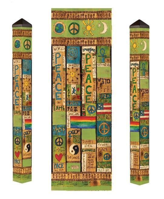 Peace And Harmony Peace Pole Tolerance Painted Art 5 Feet Tall