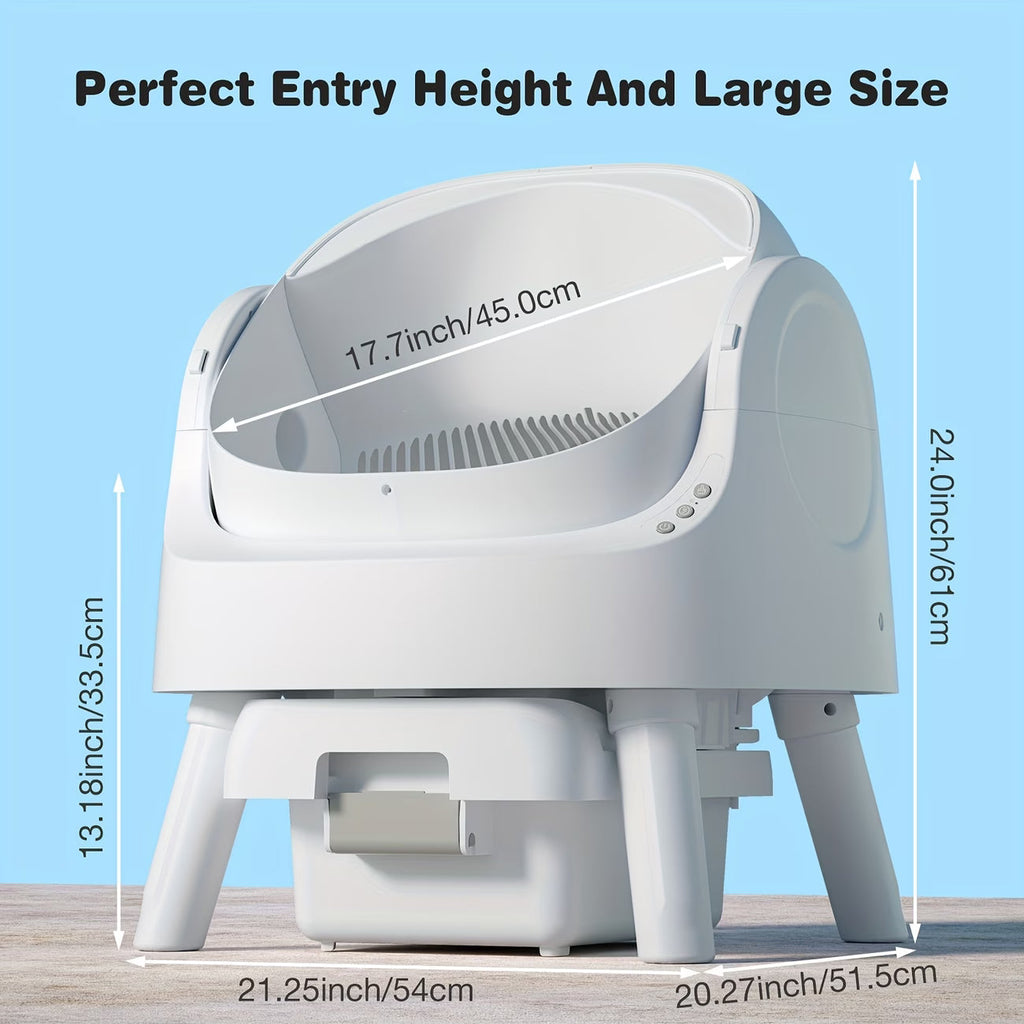 PetPivot Open-Style Self-Cleaning Litter Box, Safe Automatic Litter Box, Suitable for Multiple Cats