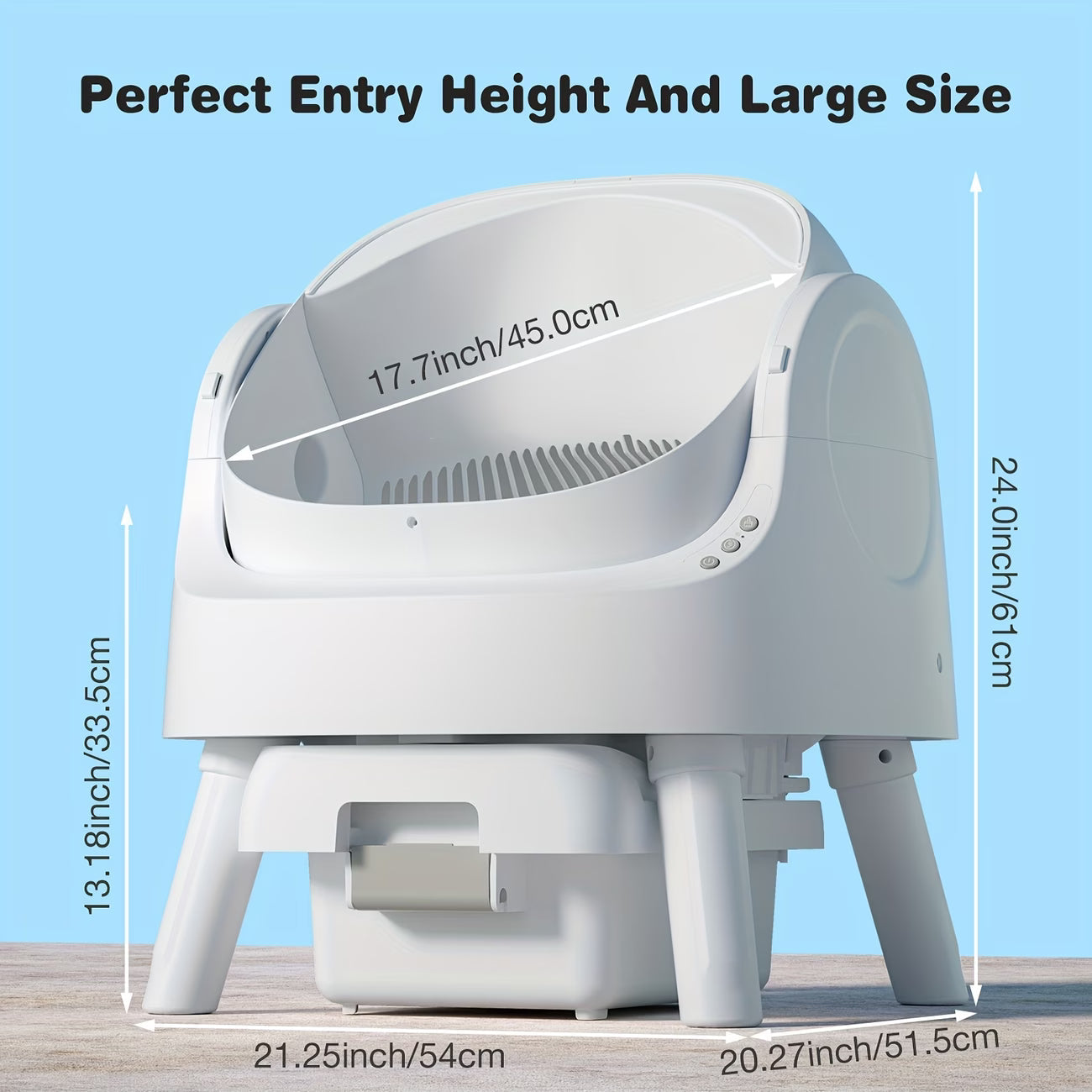 PetPivot Open-Style Self-Cleaning Litter Box, Safe Automatic Litter Box, Suitable for Multiple Cats