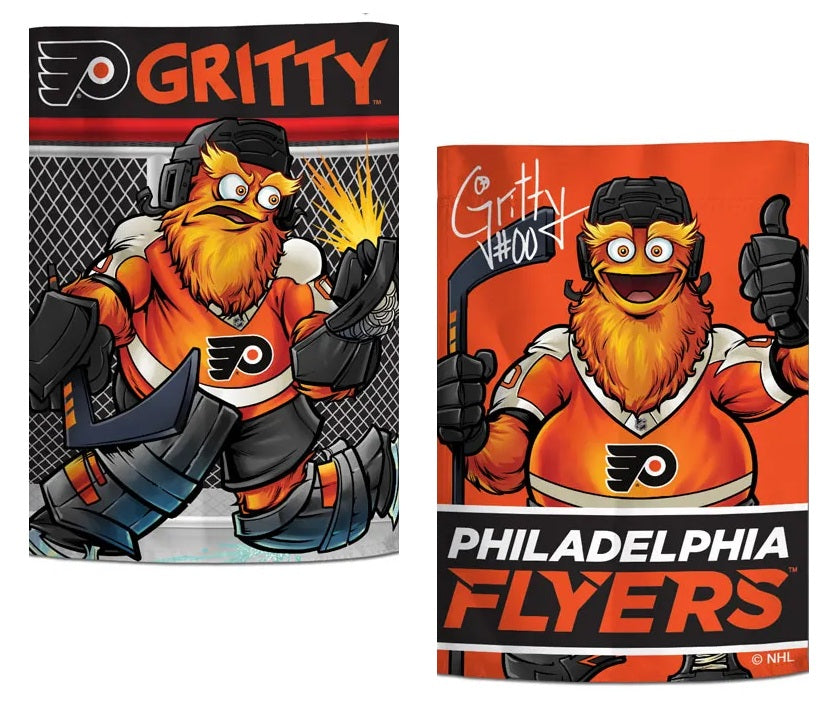 Philadelphia Flyers Garden Flag 2 Sided Gritty Mascot