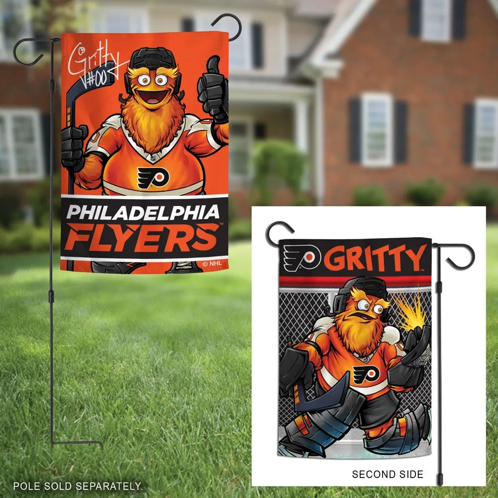 Philadelphia Flyers Garden Flag 2 Sided Gritty Mascot