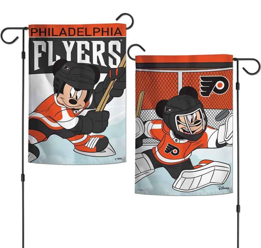 Philadelphia Flyers Garden Flag 2 Sided Mickey Mouse Hockey