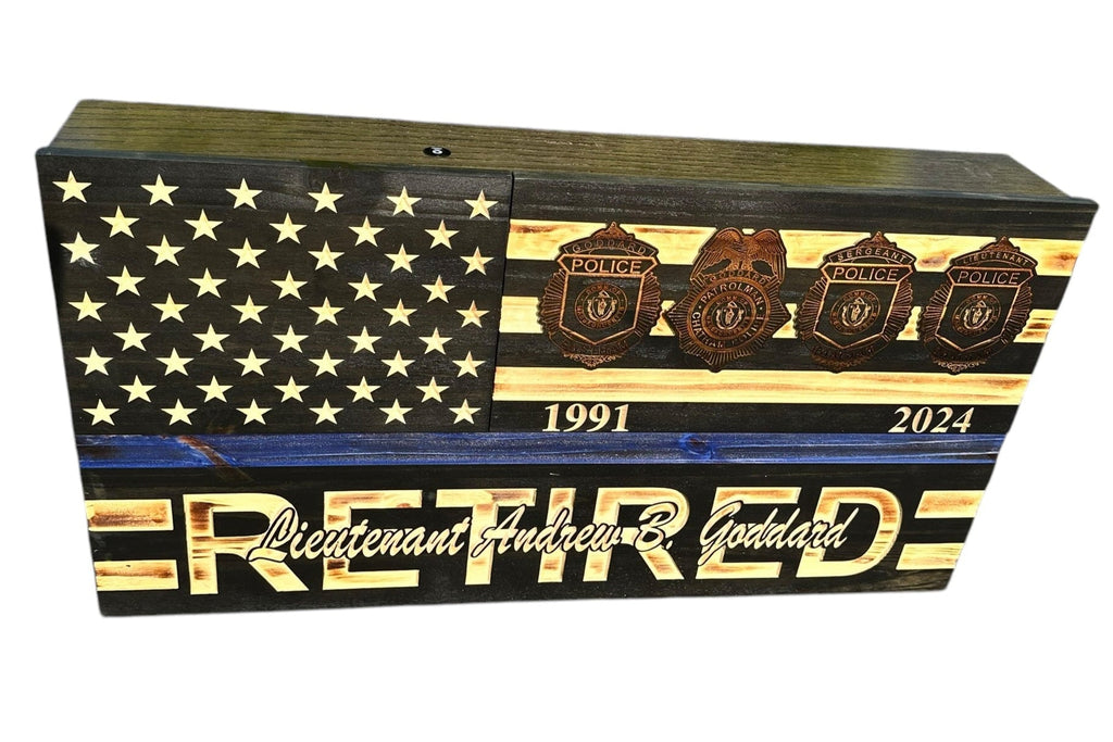 Custom Wooden Concealment American Flag with RFID Lock