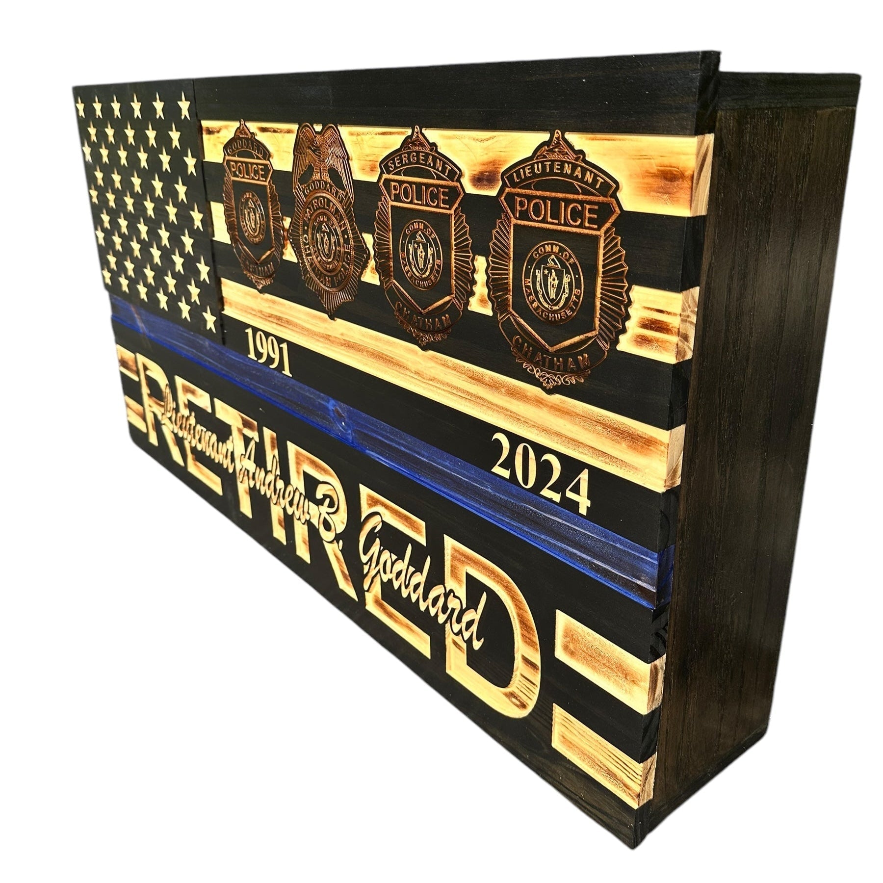 Custom Wooden Concealment American Flag with RFID Lock