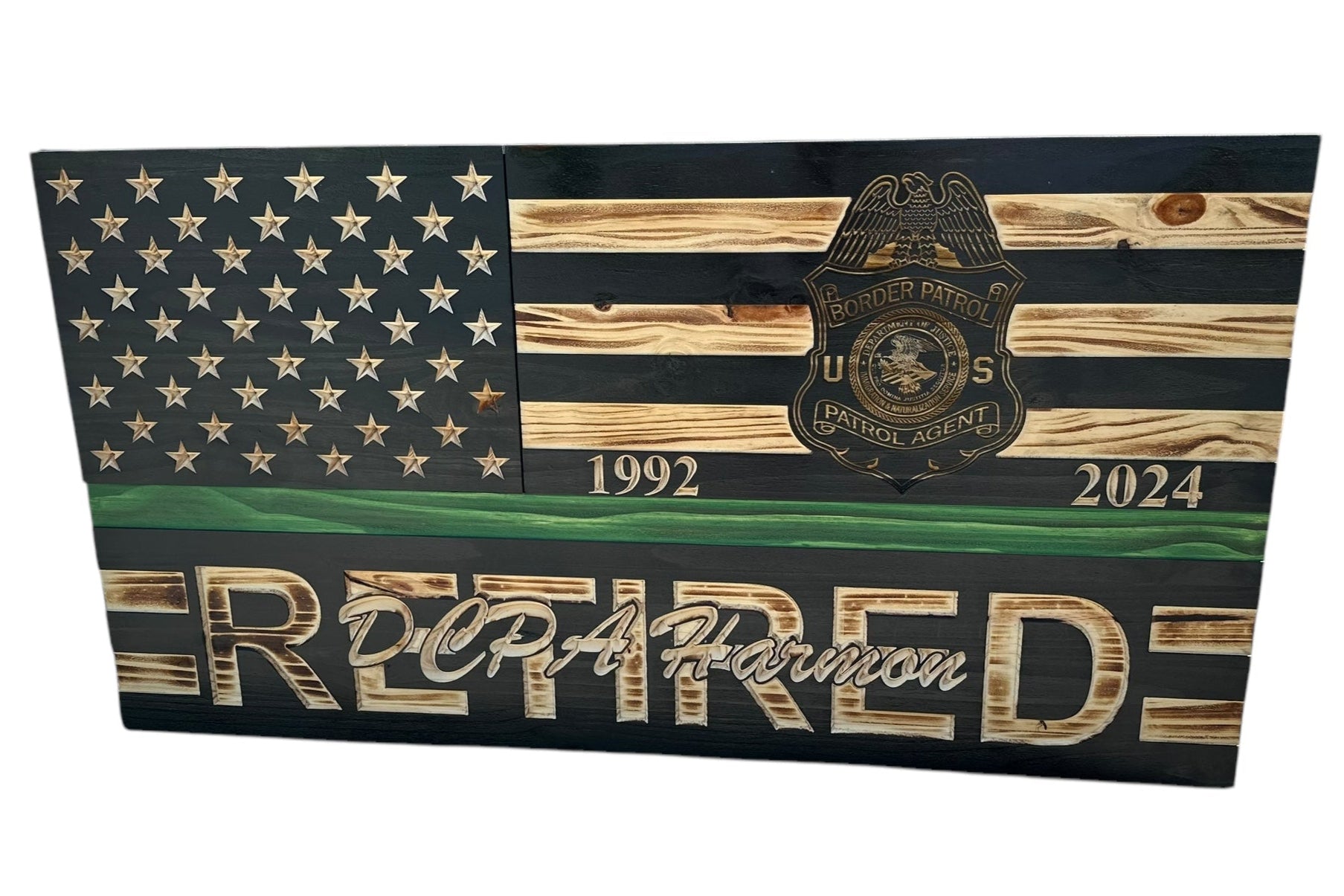 Custom Wooden Concealment American Flag with RFID Lock