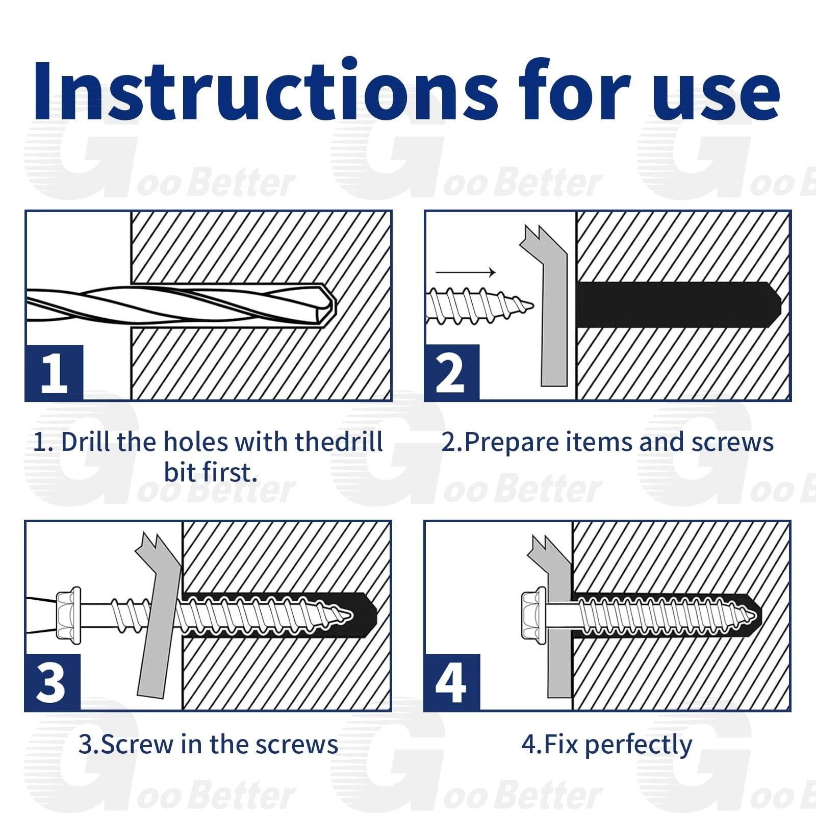 200Pcs Hex Multi-Drive Concrete Masonry Screws – Blue Tapcon-Style Tapscrews