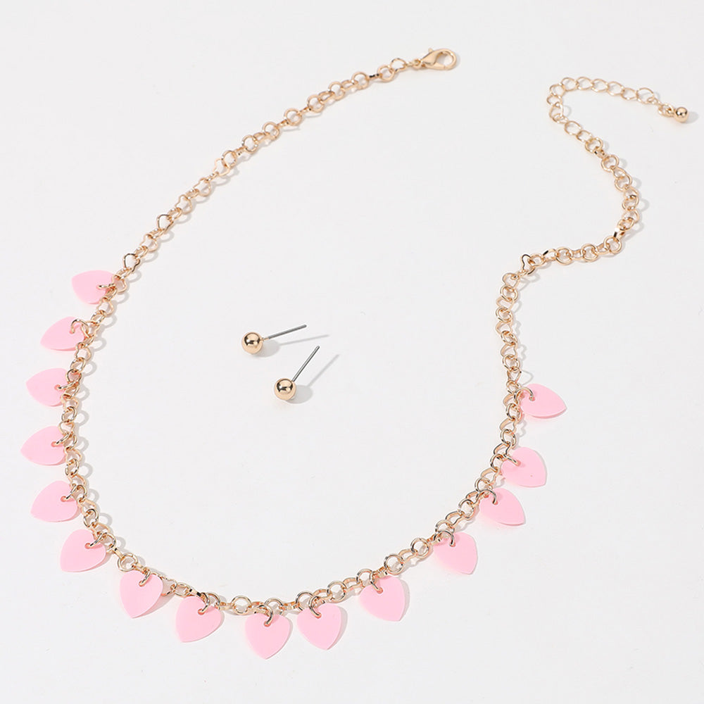 Heart Sequin Station Jewelry Set