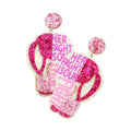 Her Fight Is Our Fight Message Pink Ribbon Glove Earrings