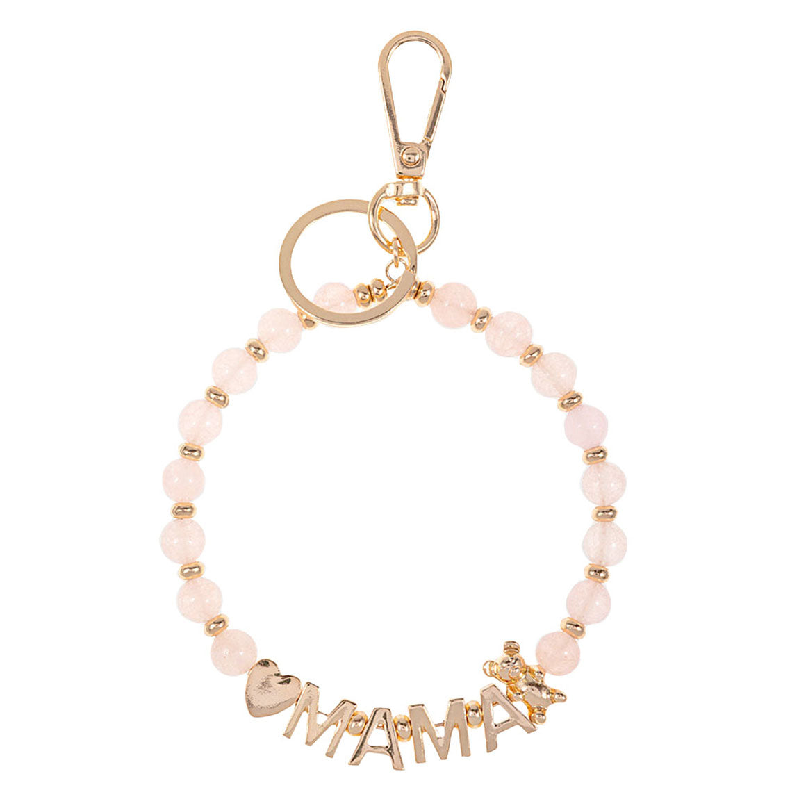 Mama Message Heart Bear Pointed Precious Key Chain Bracelet