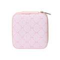 Pink Bow Pattern Portable Square Jewelry Box