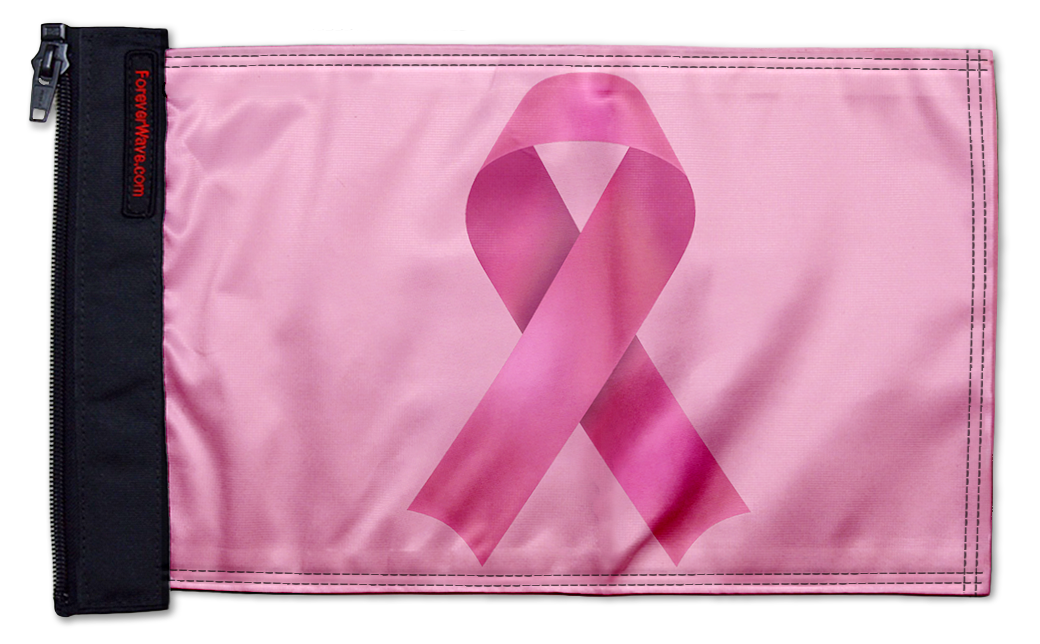 Pink Ribbon 12"x18" Forever Wave Flag for Jeep Wrangler LJ 2003-2006