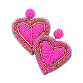 Seed Bead Heart Earrings