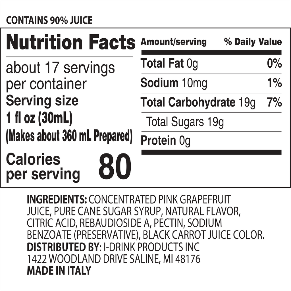 Pink Grapefruit Premium Italian Syrup