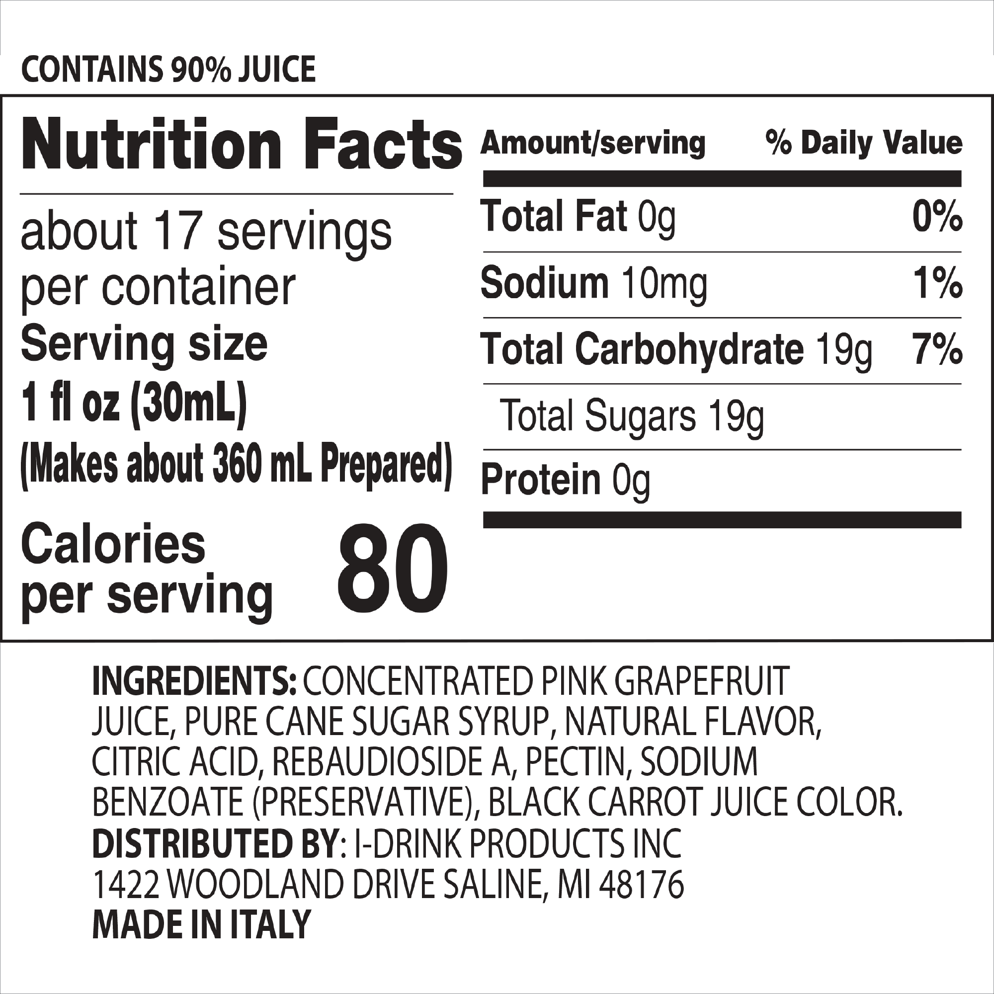 Pink Grapefruit Premium Italian Syrup