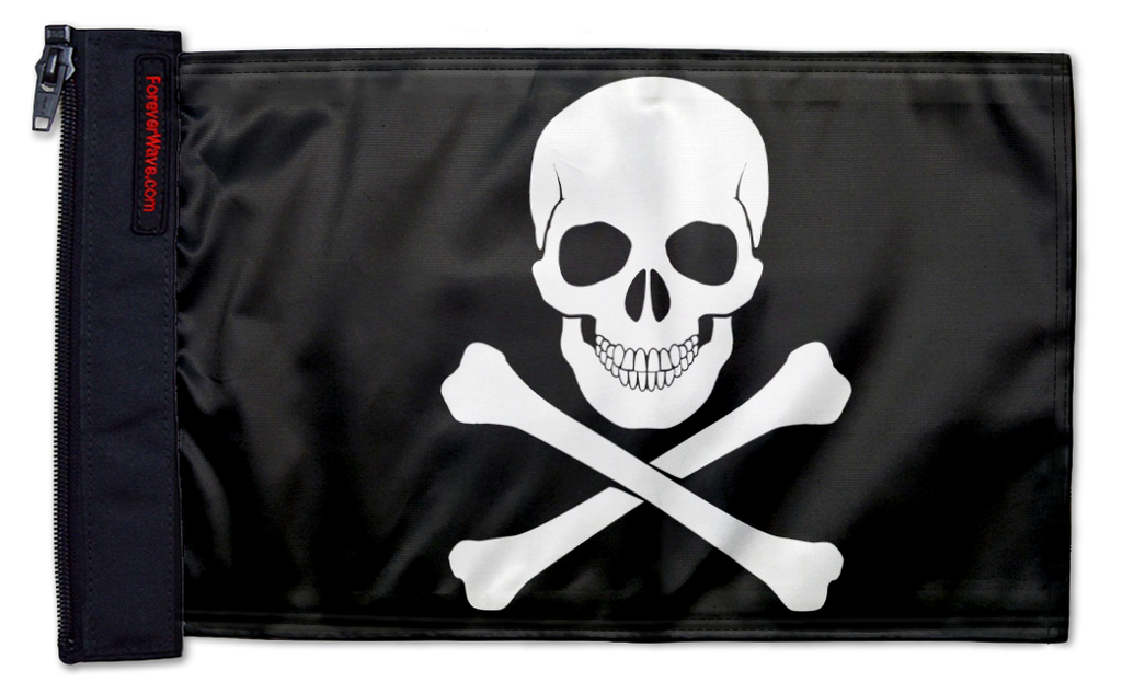Jolly Roger 12"x18" Forever Wave Flag for Jeep Wrangler TJ 1996-2006