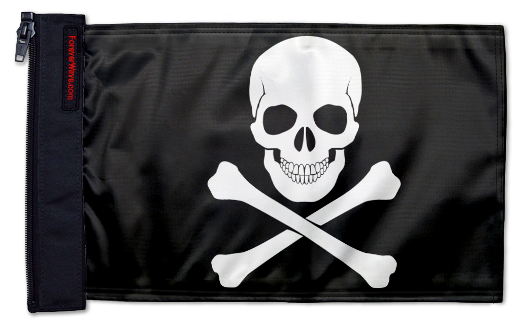 Jolly Roger 12"x18" Forever Wave Flag for Jeep Wrangler CJ-7 and CJ-8 1976-1986