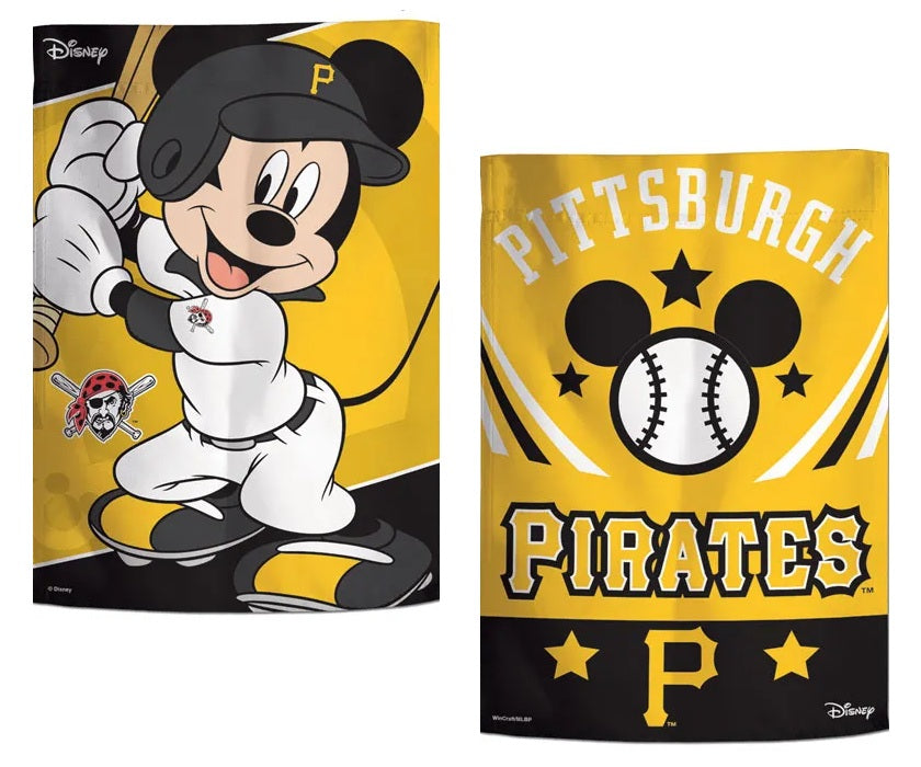 Pittsburgh Pirates Garden Flag 2 Sided Mickey Mouse Disney