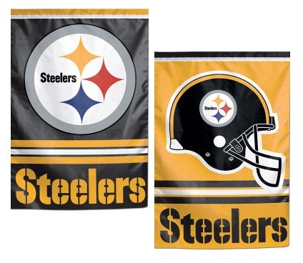 Pittsburgh Steelers Garden Flag 2 Sided Double Logo