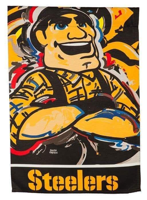 Pittsburgh Steelers Garden Flag 2 Sided Justin Patten