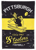 Pittsburgh Steelers Garden Flag Vintage Throwback Logo 2 Sided