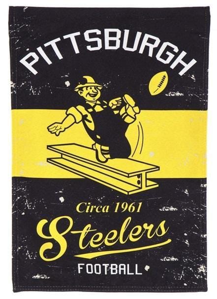 Pittsburgh Steelers Garden Flag Vintage Throwback Logo 2 Sided