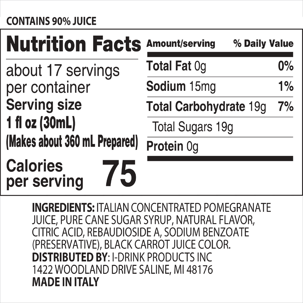 Pomegranate Premium Italian Syrup