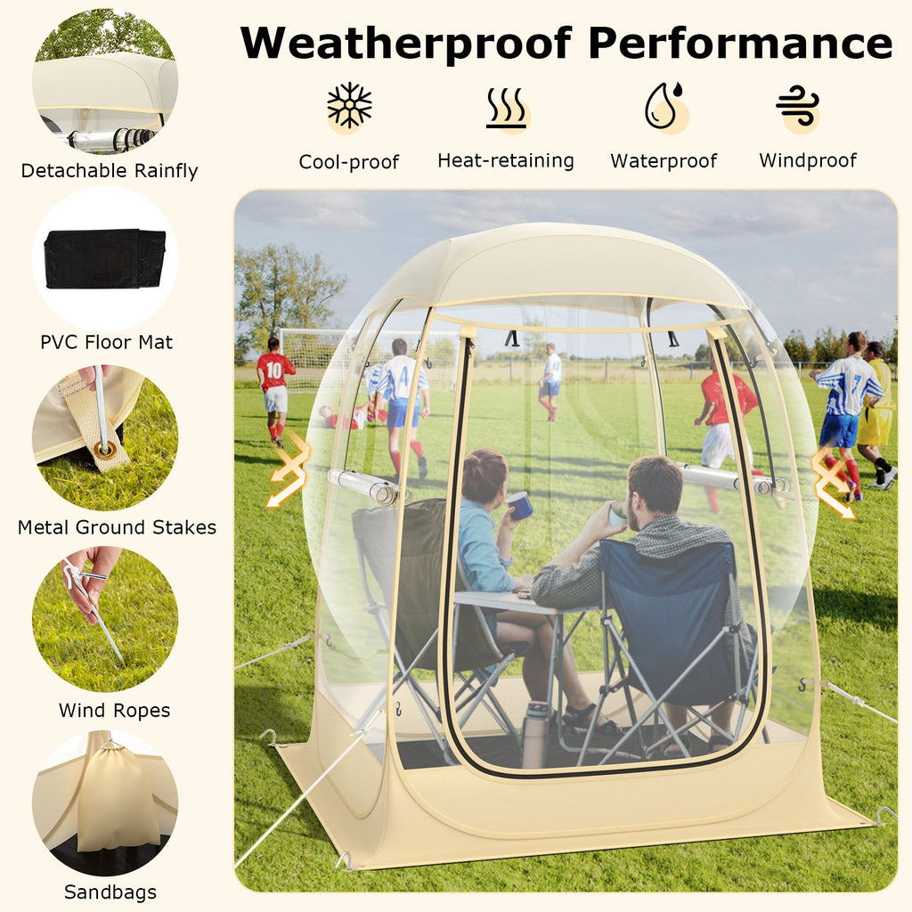 Instant Pop up Sports Tent with Carrying Bag and Floor Mat for 1-2/5-6 People
